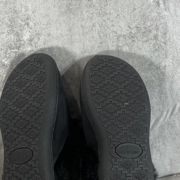 Nordstrom Rack Women's Black Holly Faux-Fur Round-Toe Slip-On Clog Slippers SZ S - Picture 12 of 14